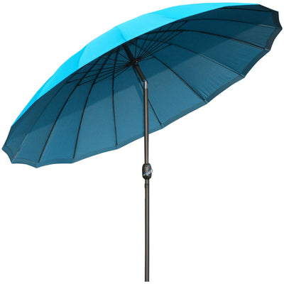 Round Patio Parasol, 2.5m, Tilt Crank, 18 Ribs Outsunny