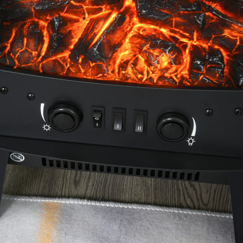 1800W Portable Fireplace Heater, Black