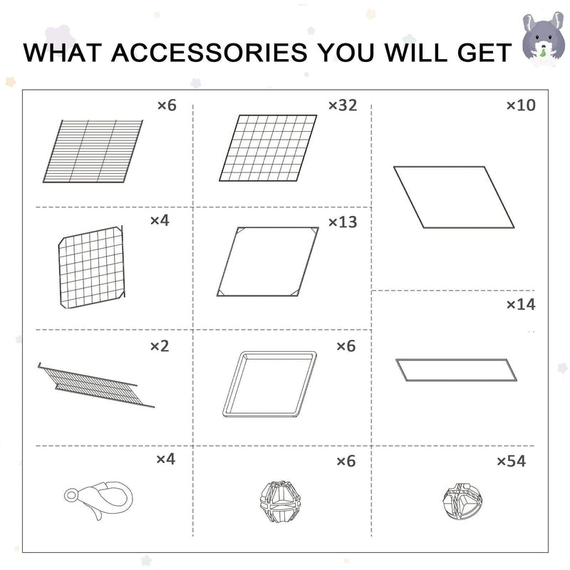 3 Level DIY Metal Pet Play Pen, 4 Doors, Black