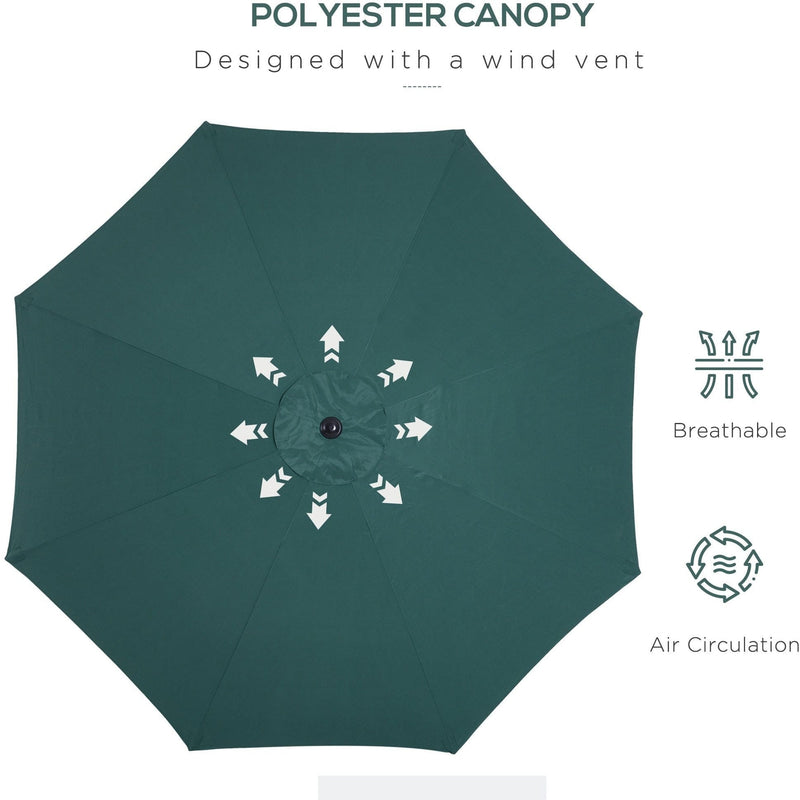 3m Tilting Garden Parasol with Crank Handle Outsunny