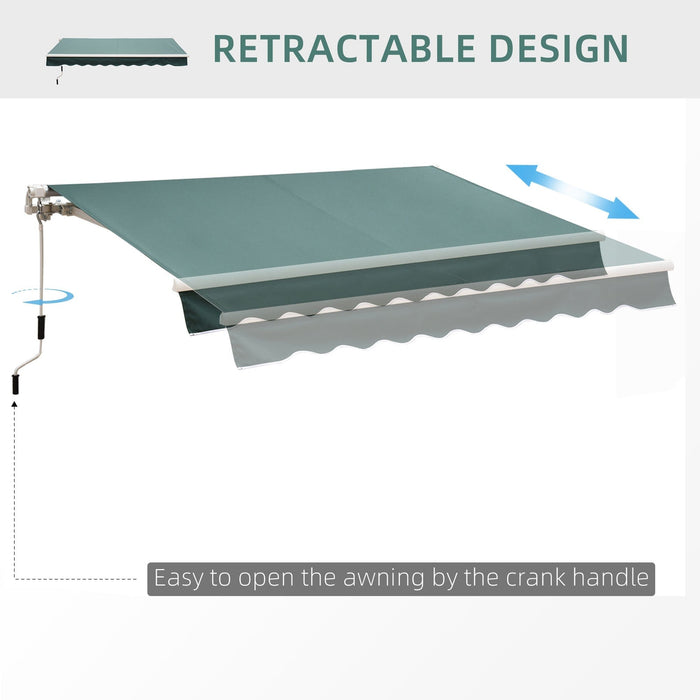 Manual Retractable Garden Patio Awning, 2.5m x 2m