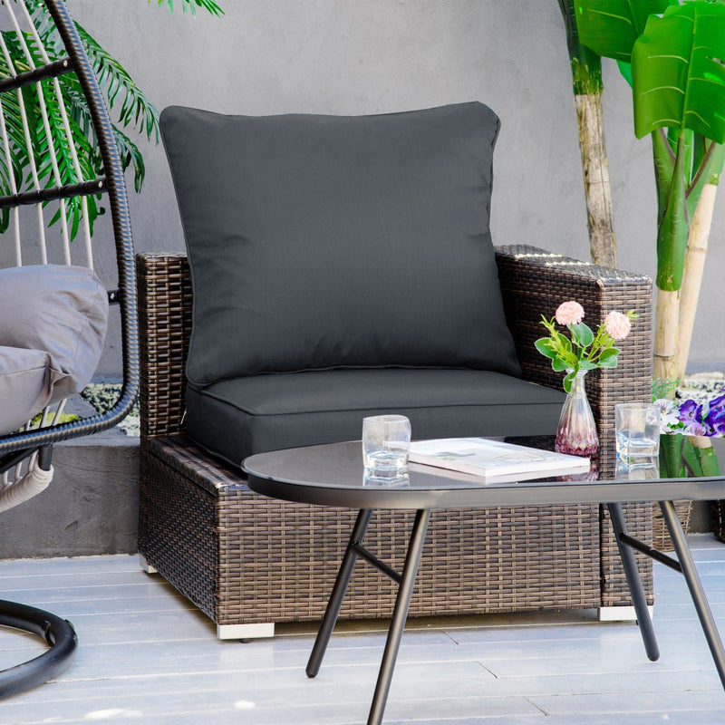Thick Chair Cushions Outdoor - Charcoal Outsunny