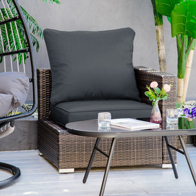 Thick Chair Cushions Outdoor - Charcoal Outsunny