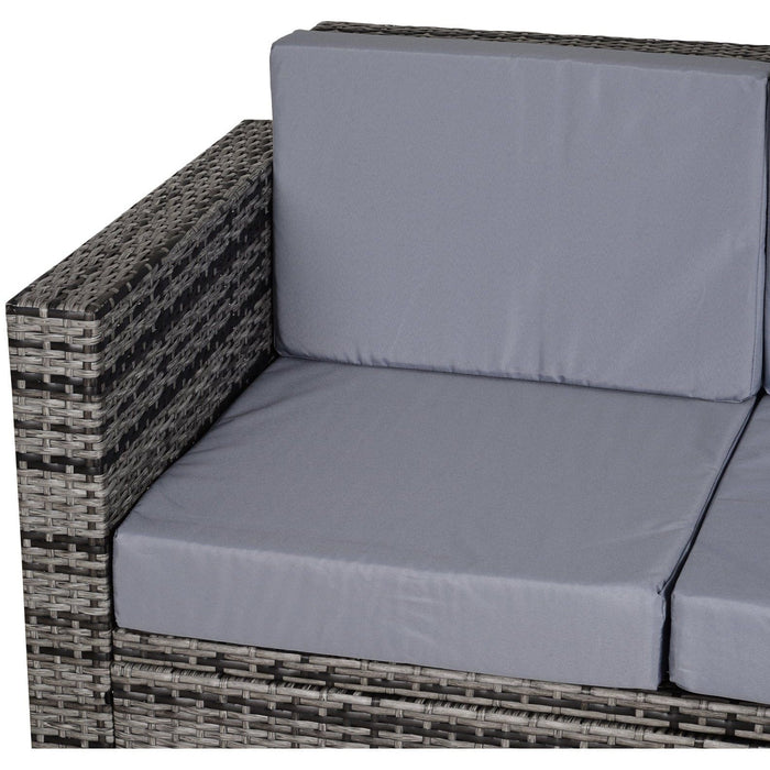 2 Seater Outdoor Rattan Sofa, Wicker Patio Loveseat, Grey