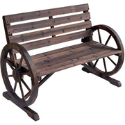 Wagon Wheel Garden Bench Outsunny