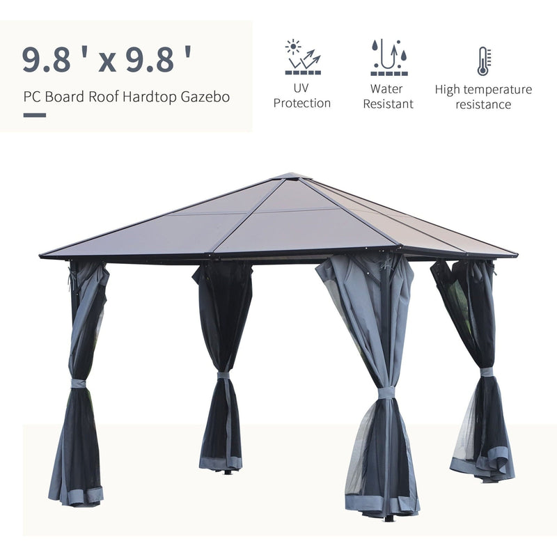 Metal Frame Hard Top Gazebo, Stylish Hot Tub Shelter
