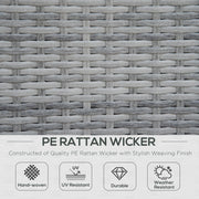 6 Seater Rattan Garden Furniture Set with Coffee Table Outsunny