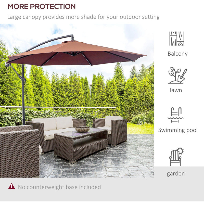 Contemporary 3m Cantilever Parasol with Crank Handle