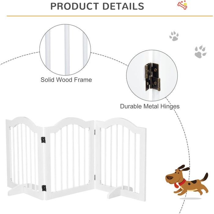 No Screw Freestanding Wooden Pet Gate,155 x 61cm