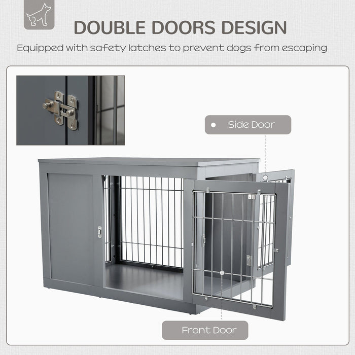 Furniture Dog Crate & End Table, Double Door, Small/Medium Dogs