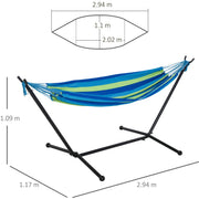 Camping Hammock with Stand, Bag, Adjustable, 120kg Load Outsunny