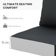 Thick Chair Cushions Outdoor - Black Outsunny