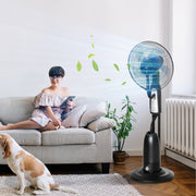 Misting Pedestal Fan, 2.8L Tank, Timer, Remote, Black Homcom