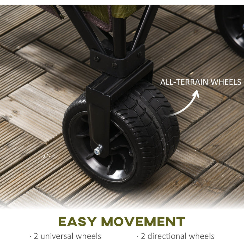 Green Folding Garden Garden Trolley on Wheels