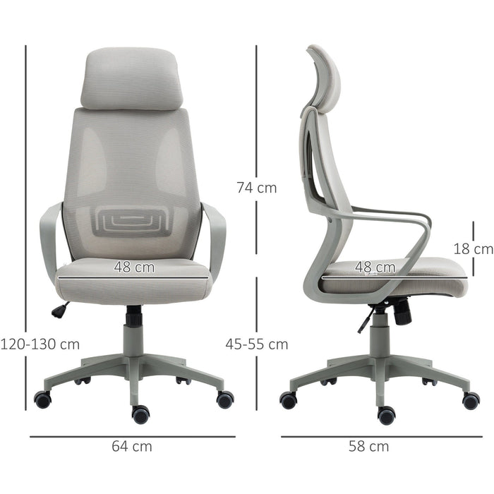 Swivel Office Chair With Wheels, Ergonomic Mesh Back