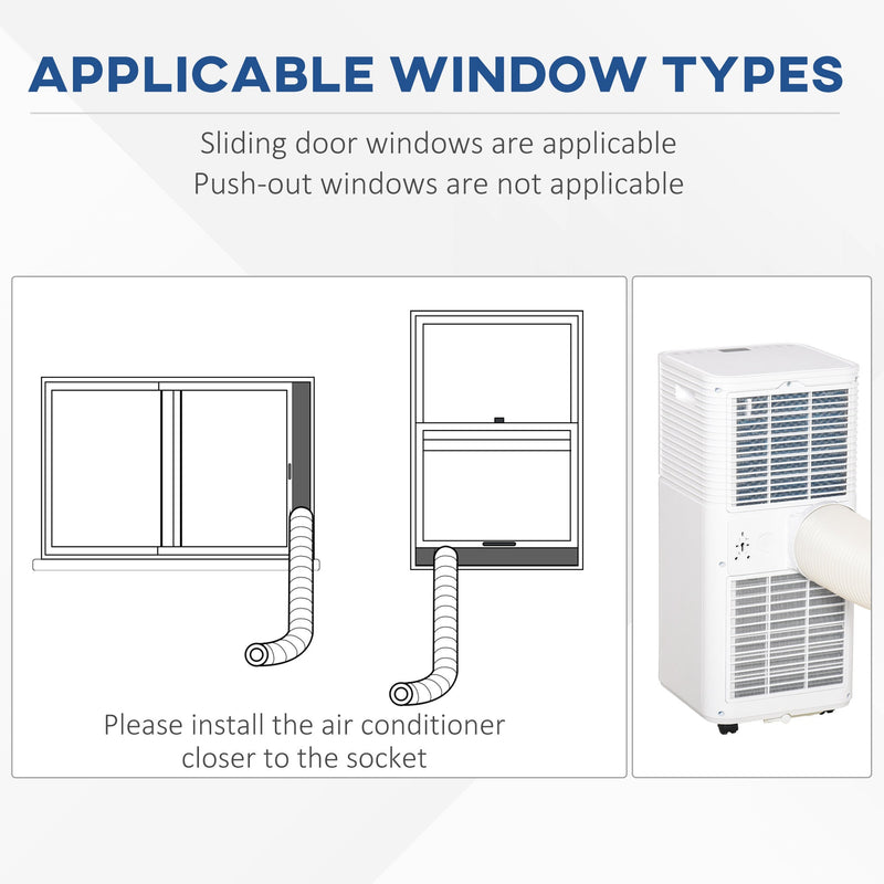 9000 BTU 4-In-1 Portable AC w/ Remote, LED Timer Homcom