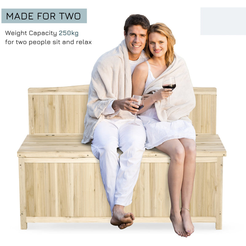 Garden Arch Wood Bench with Outdoor Storage Box