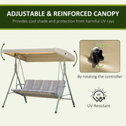 3 Seat Garden Swing Chair With Canopy Outsunny