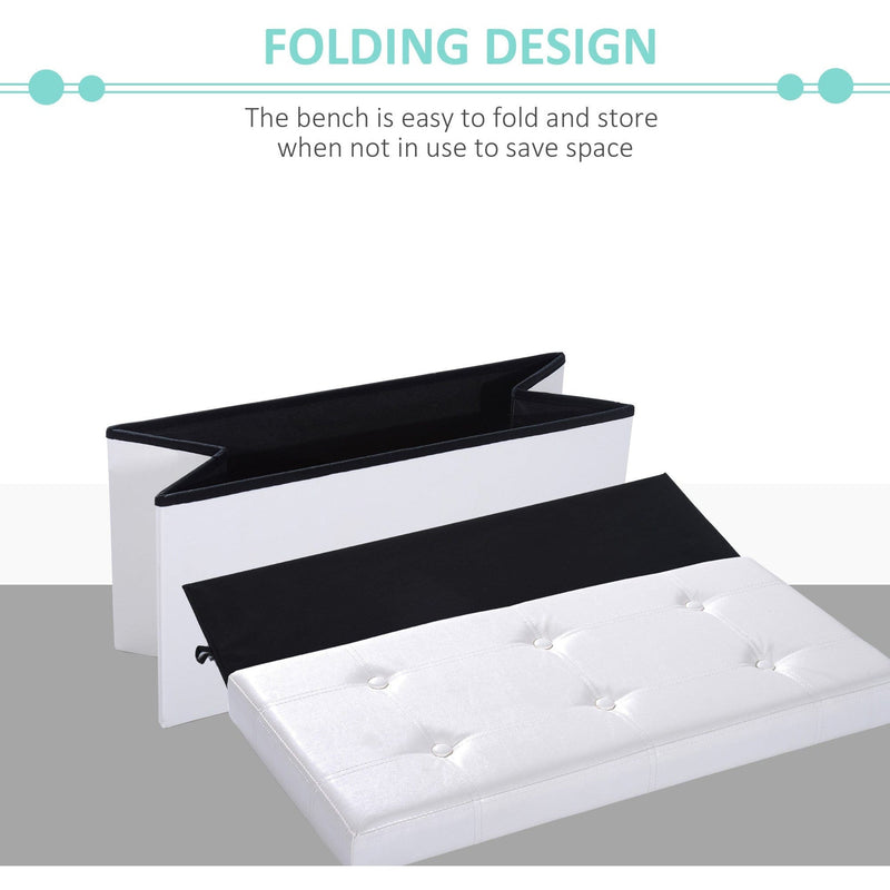 Faux Leather Storage Ottoman With Button Tufted Lid