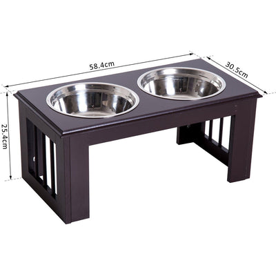 Stainless Steel Pet Feeder, 58.4x30.5x25.4cm Pawhut