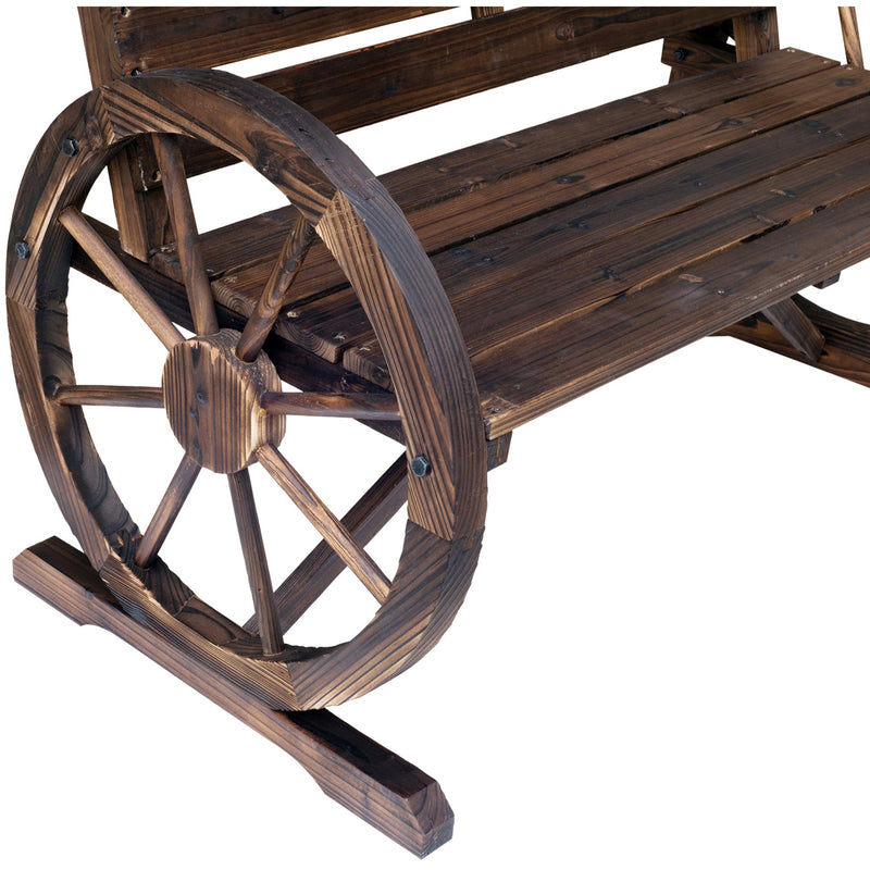 Wagon Wheel Garden Bench Outsunny