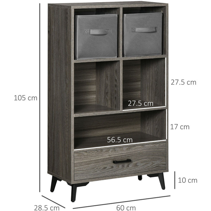 Grey Bookcase & Storage Cabinet Combo