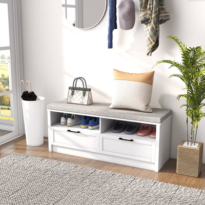 HOMCOM Shoe Bench with Cushion and Storage Homcom
