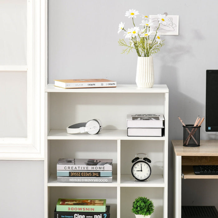 Small Open Bookcase, White Cube Storage, Display Cabinet