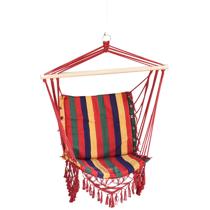 Colourful Striped Hammock Chair Swing, Indoor/Outdoor