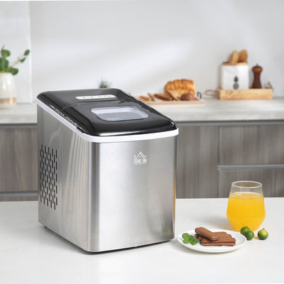 Ice Maker, Counter Top, 12kg/24Hrs, Black Homcom