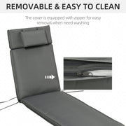 Grey Sun Lounger Replacement Cushion Outsunny