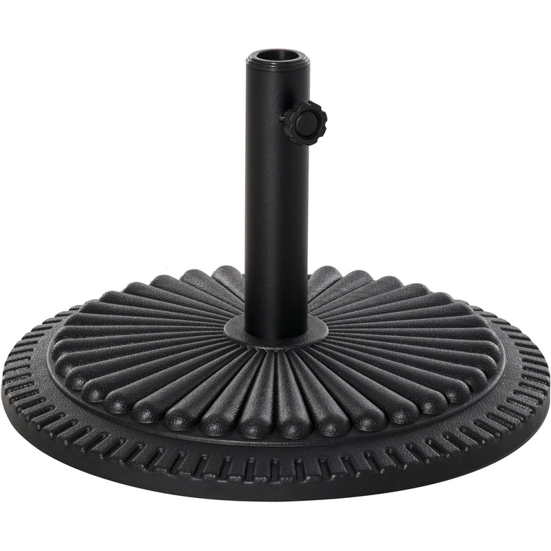 Outsunny Garden 15kg Round Parasol Base Cement Outdoor Umbrella Weight Stand Black Outsunny