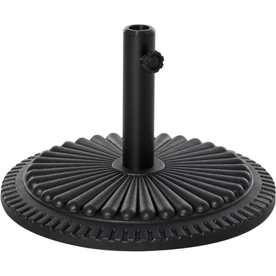 Outsunny Garden 15kg Round Parasol Base Cement Outdoor Umbrella Weight Stand Black Outsunny