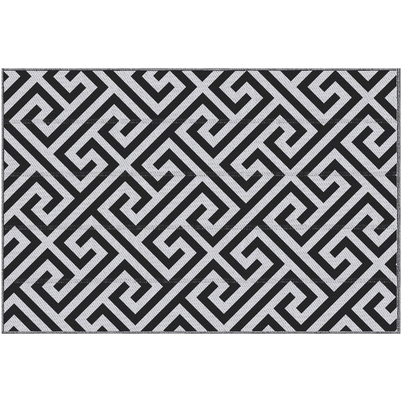 Reversible Outdoor Rug, Black & White - 121x182 cm