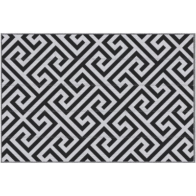 Reversible Outdoor Rug, Black & White - 121x182 cm Outsunny
