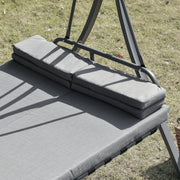 Outsunny 3 Seater Convertible Swing Chair Bed, Grey Outsunny