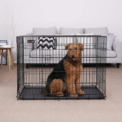 Feandrea Folding Dog Crate Large, 106x70x77cm, Black