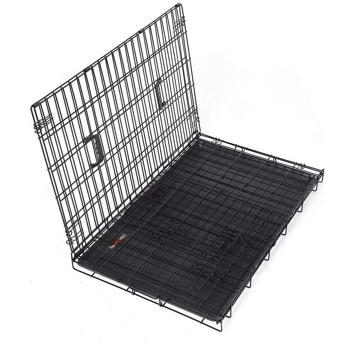 Feandrea Folding Dog Crate Large, 106x70x77cm, Black