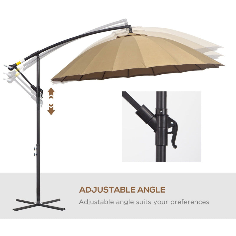 3m Shanghai Cantilever Parasol - Crank Handle, 18 Ribs