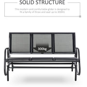 Garden Bench 3 Seater, Rocking Glider Outsunny