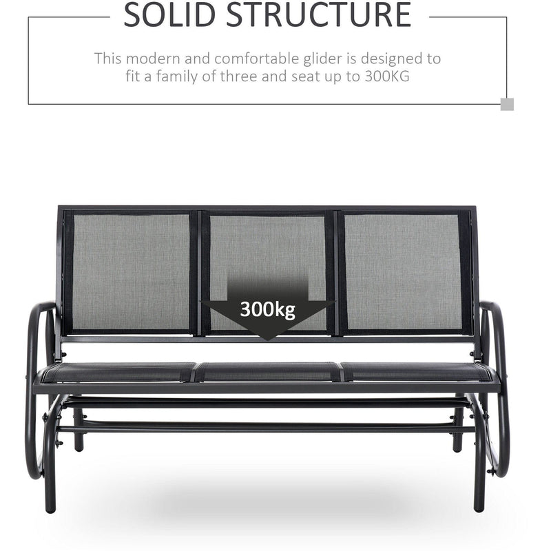 Garden Bench 3 Seater, Rocking Glider Outsunny