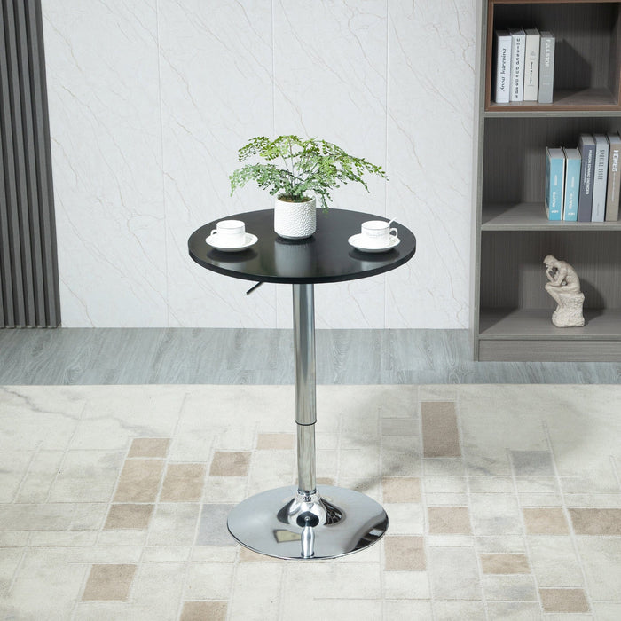 Black Adjustable Round Bar Table