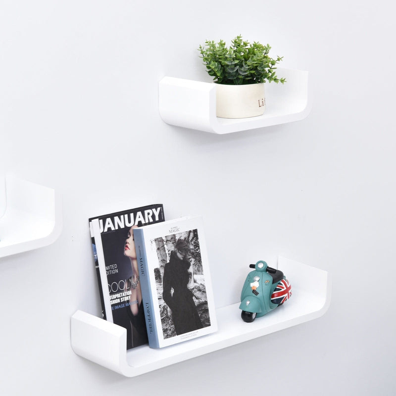 3 pcs U Shaped Shelves Set-White