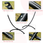 Hammock Stand for Indoor or Garden Use No Trees Needed Metal Frame Black Outsunny