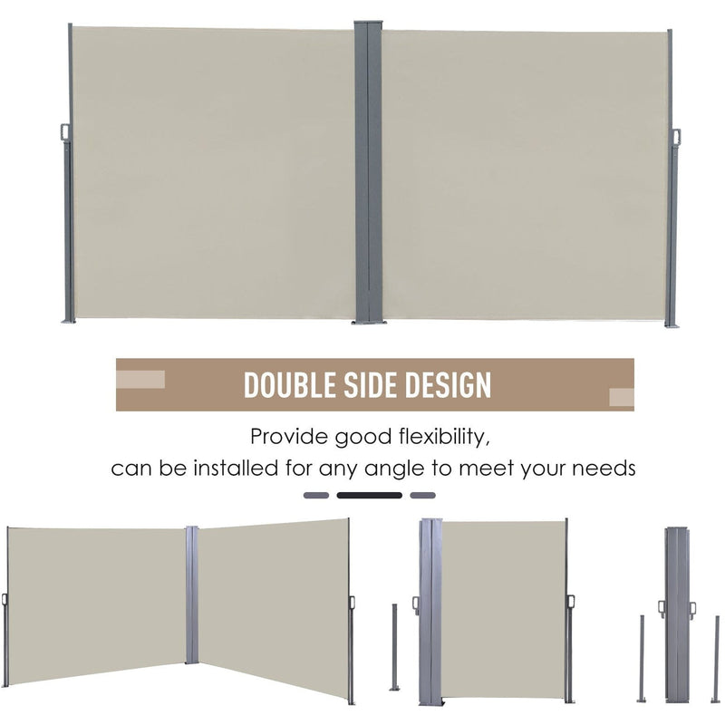 Double Pull Out Side Awning, 6 x 2m