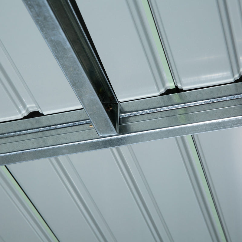 7x4ft Metal Garden Storage Shed, Green