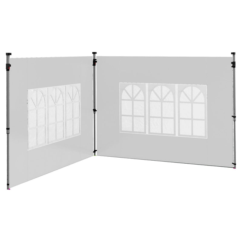 Outsunny Gazebo Side Panels, Sides Replacement with Window for 3x3(m) or 3x4m Pop Up Gazebo, 2 Pack, White