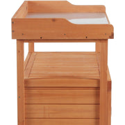 Potting Bench With Cupboard, Galvanized Top - 98x47x105 cm Outsunny