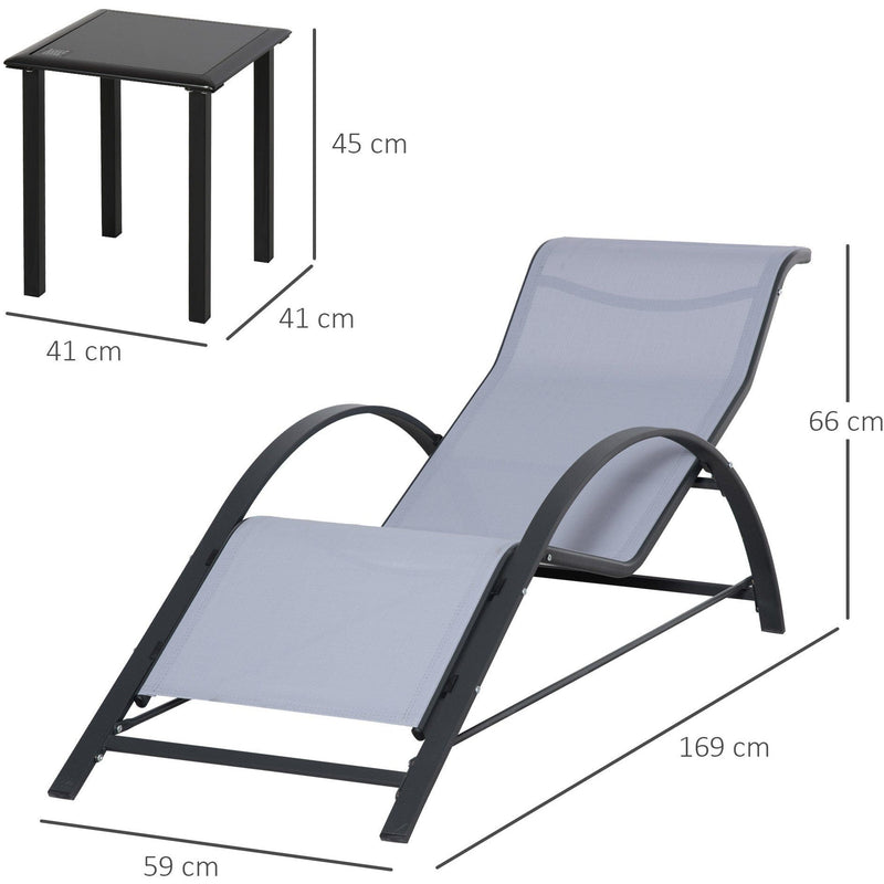 3-Piece Sun Loungers With Table