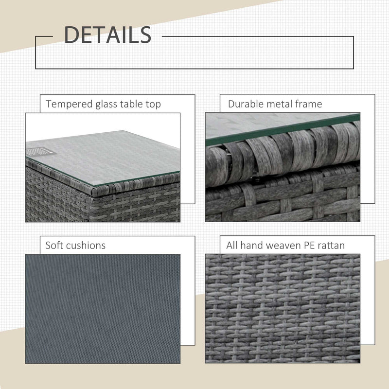 2 Seater Rattan Bistro Set with Cover